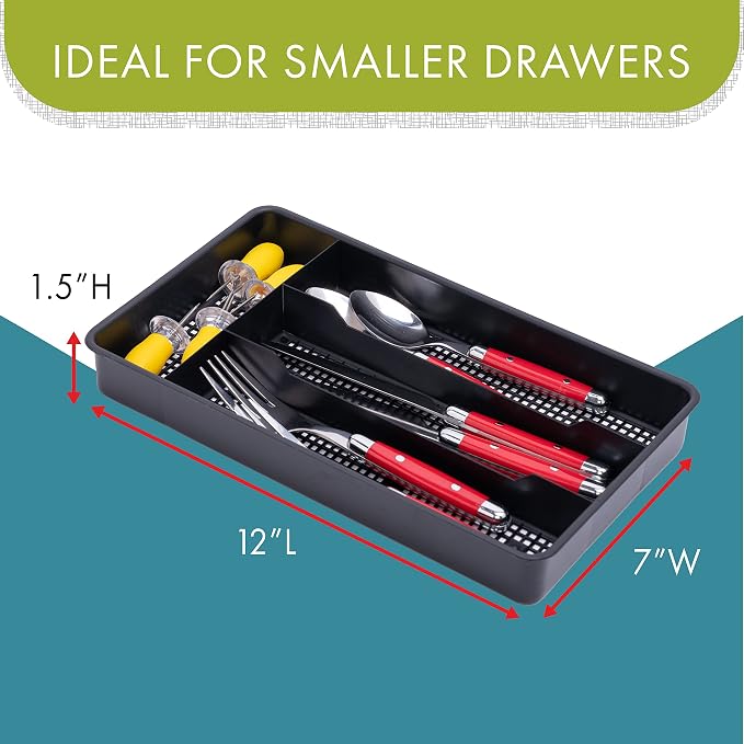 Dial Industries Small Utensil Silverware Kitchen Drawer Organizer, spoons and - Image 2