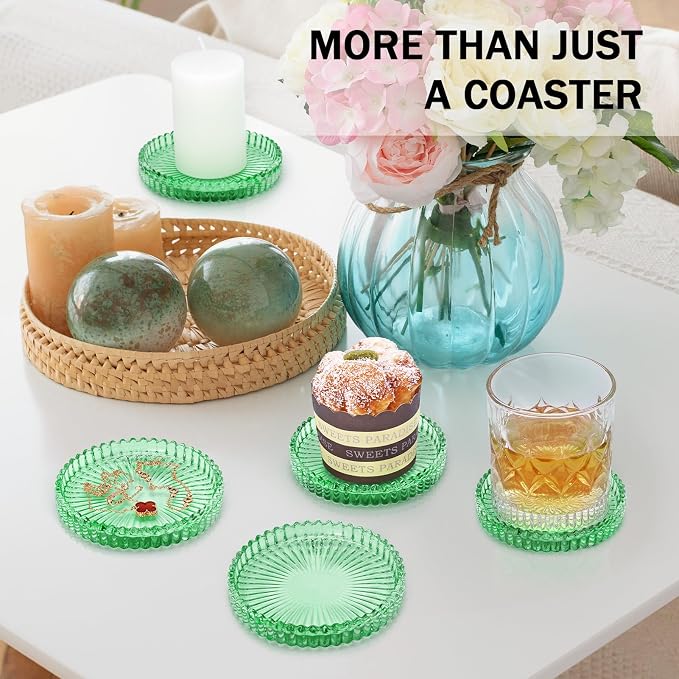 Modern Clear Glass Coasters Set of 8, Cute Coasters Table Mats - Image 7