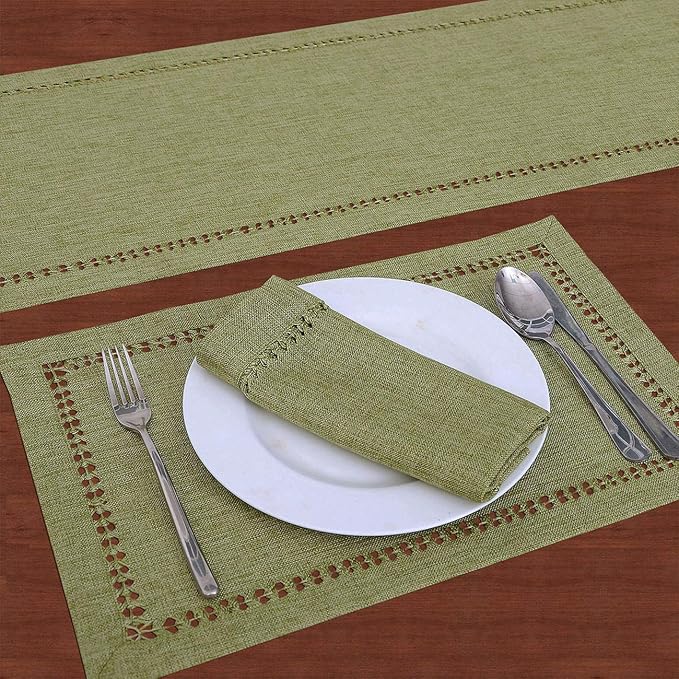 Grelucgo Small Handcrafted Solid Color Dining Table Runner, Dresser Scarf - Image 3