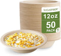 12oz Compostable Paper Bowls Disposable Round Natural Cereal Bowl, Biodegradable by HarvestPackGOURMETSHOWCASE