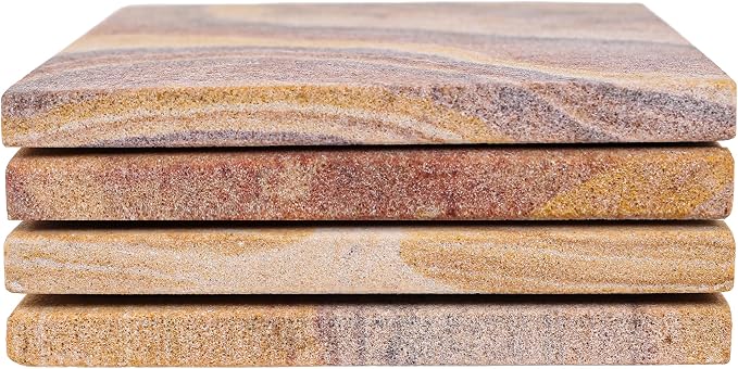 Sandstone Water Absorbent Hand Crafted Square Coasters - Image 2
