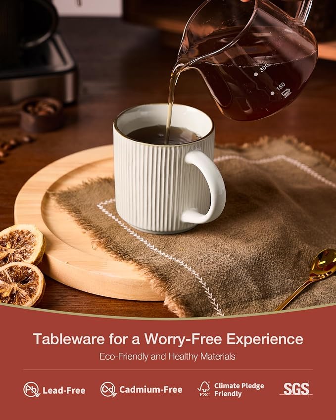 famiware Coffee Mug Set for 4, Star 12 oz Catering Mugs Cup Set - Image 2