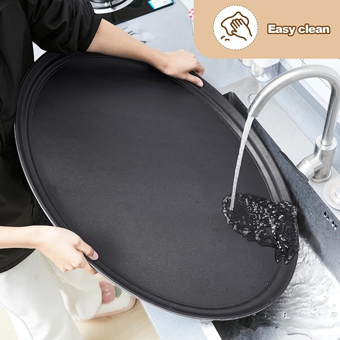FillTouch 2 Pcs Restaurant Serving Trays PP Plastic Non Slip Rubber Lined Large - Image 6