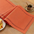 Orange Burlap Table Runner, Fall Table Runners 48 inches Long | Double Layer by Aoztio