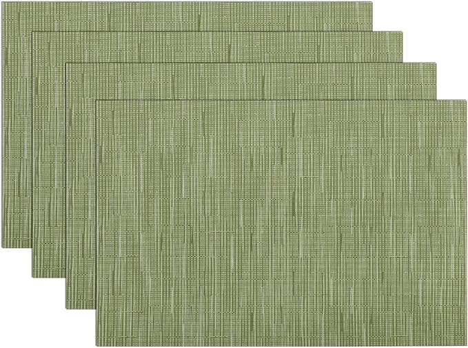 SHACOS Placemats Set of 4 Woven Vinyl Place Mats by SHACOS