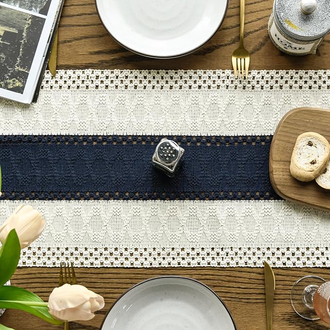 Artoid Mode Dark Blue Farmhouse Rustic Table Runner 12x48 Inch | Seasonal - Image 3