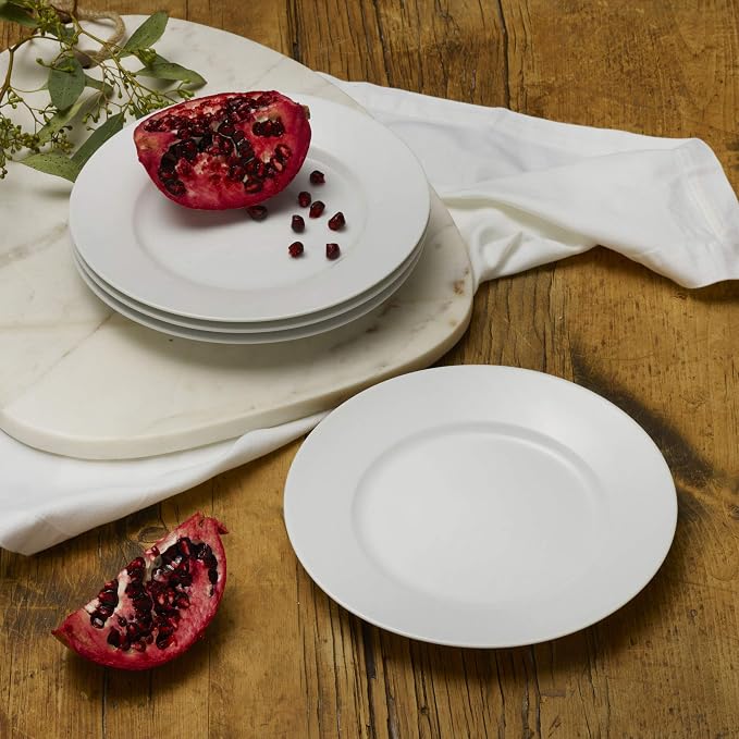 Everyday White Classic Rim Set of 4 Salad Plates, 8.25 inch - Image 7