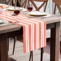 Encasa XO Table Runner, Woven Cotton Dining Runner 13"x59" Franca Orange Stripes by EncasaXO