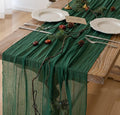 6Pcs Emerald Green Cheesecloth Table Runner 120 Inches by KEKETOARRANGE
