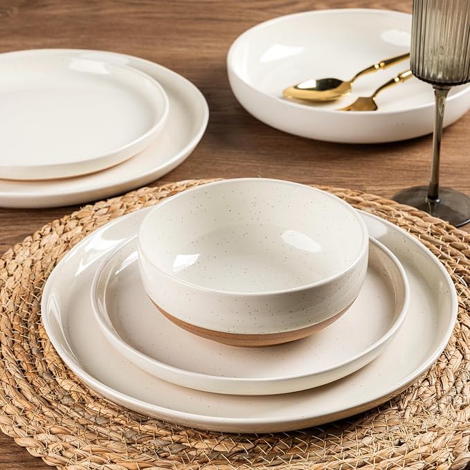 AmorArc Dinnerware Sets for 4, 16 Pieces Ceramic Plates and Bowls Set | Scratch - Image 4