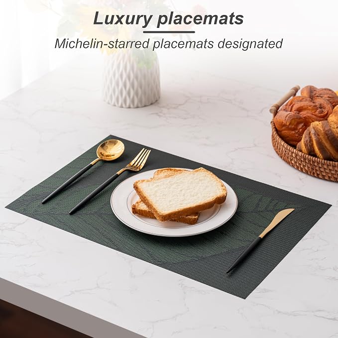 Placemats Set of 4 Washable Indoor | Outdoor Vinyl Place Mats - Image 5