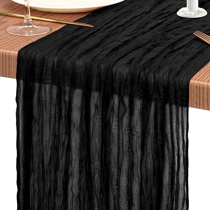 4 Pack Cheesecloth Table Runner 10FT Black Table Runner Boho Gauze Cheese Cloth - Image 9