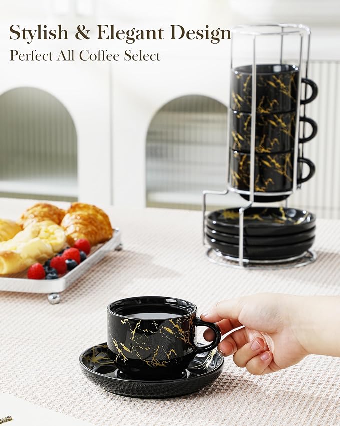 MALACASA 8 OZ Porcelain Espresso Cups - Image 5