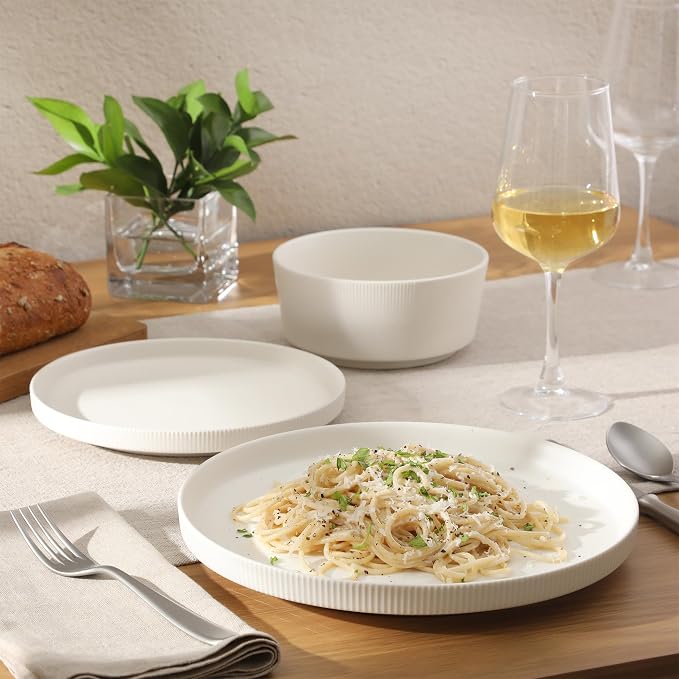 Gibson Home Dempsey Road 12-Piece Stoneware Dinnerware Set – Service - Image 5