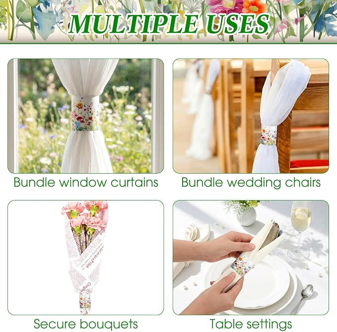FoldTier 300 Pcs Paper Napkin Rings Disposable Napkin Bands Self Adhesive - Image 5