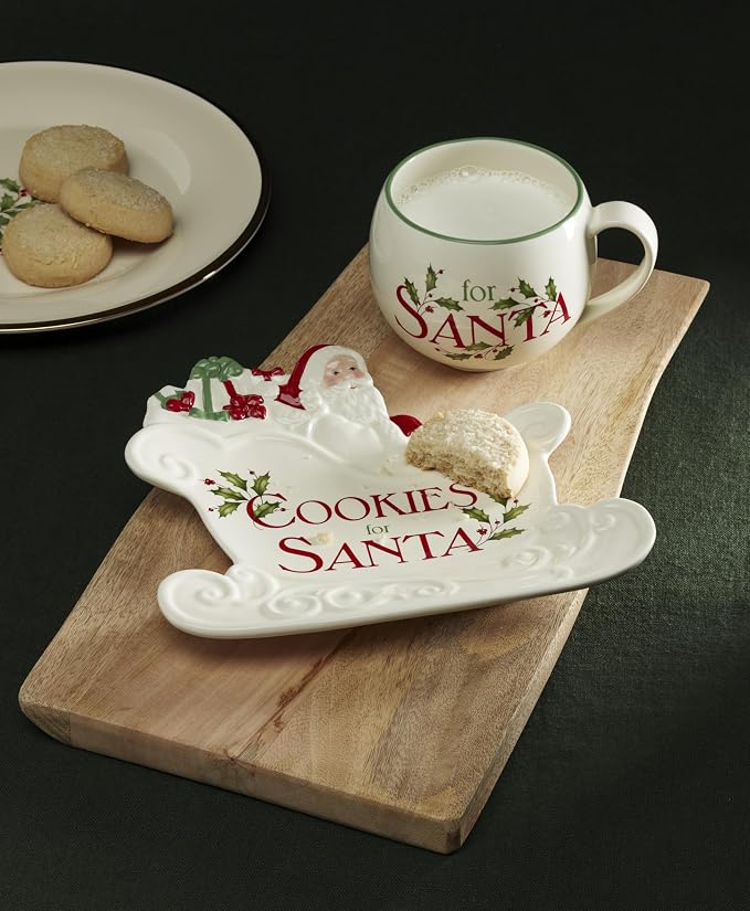 Lenox Holiday Porcelain Christmas Cookies and Milk Set - Image 3