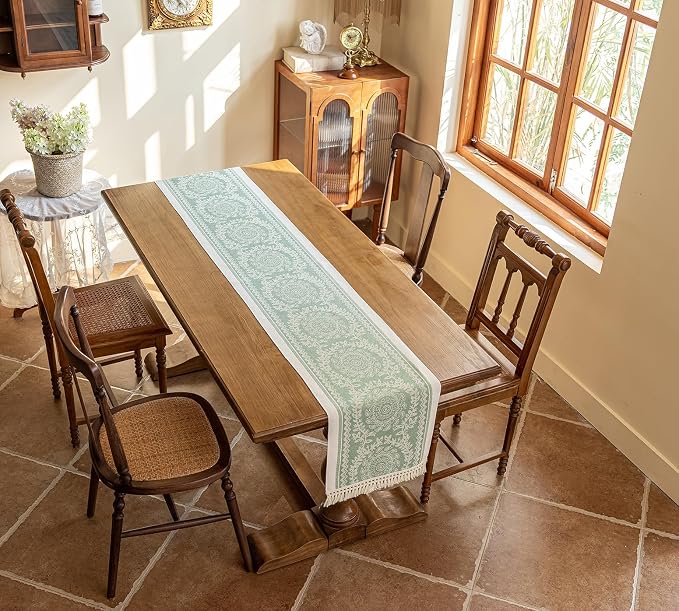 14x138 Medallion Table Runner Waterproof Rustic Farmhouse Macrame | Planning a by UWWGKK