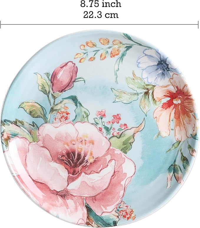 Bico Margret's Garden Salad Plates Set of 4, 8.75 Inch Ceramic Dessert Plates - Image 2