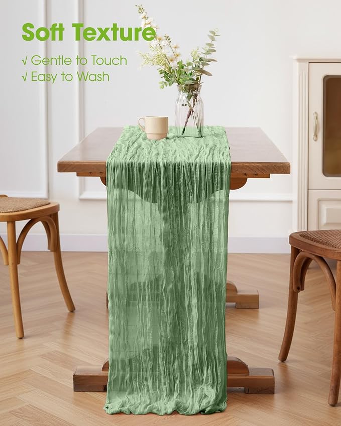 Pureegg 2-Pack Cheesecloth Table Runner, Baby Shower, Wedding and Farmhouse - Image 4