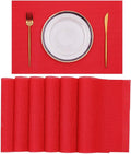 SHACOS Placemats Set of 6 Woven Vinyl Christmas Place Mats by SHACOS