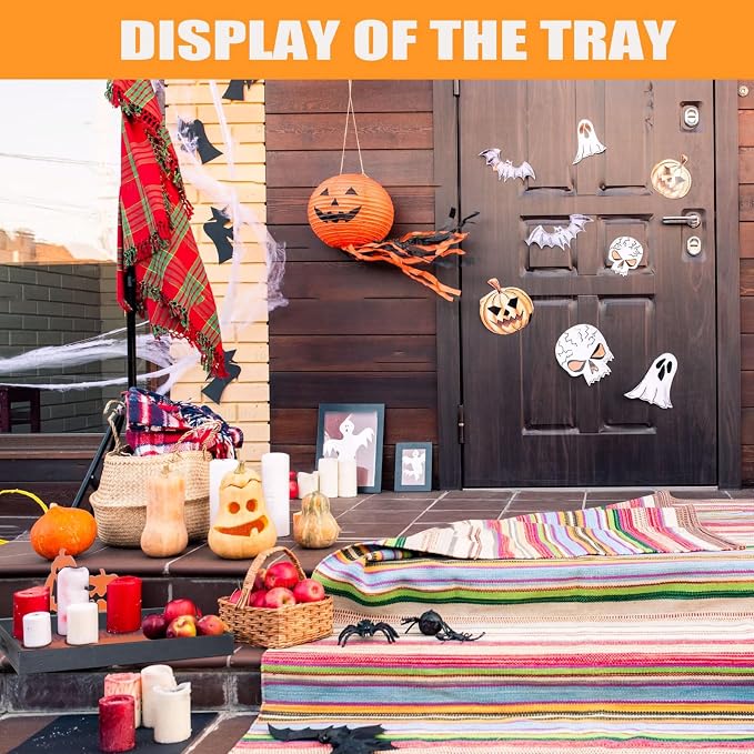 Krismax Halloween Decorations Decorative Serving Trays and Platters Pumpkin Tray - Image 5