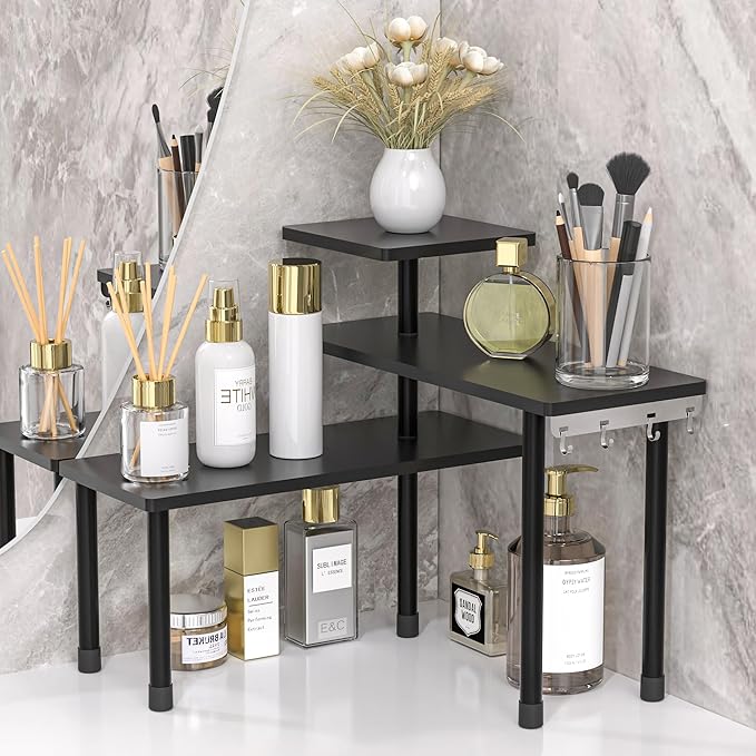 JayRex 3-Tier Bathroom Countertop Corner Shelf Organizer, skincare and by JayRex