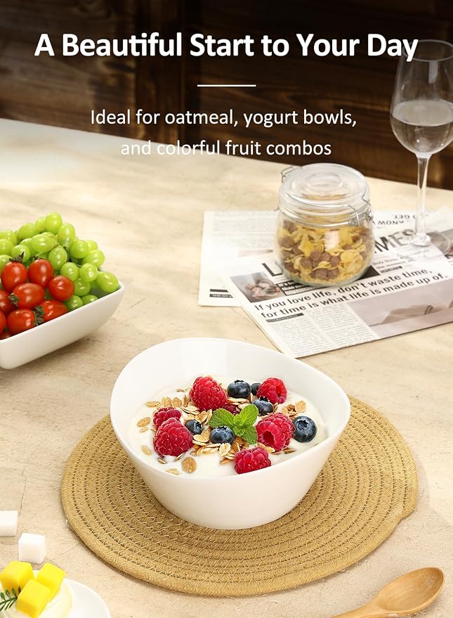 48 oz Porcelain Salad Bowls, Large Serving Bowls - Image 5