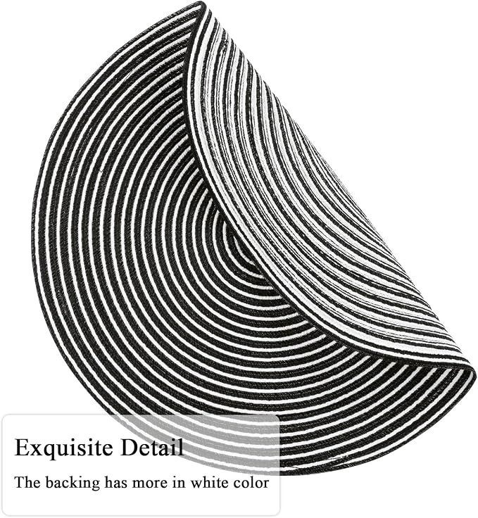 SHACOS 15 inch Round Braided Placemats Set of 6 Non Slip Washable Fabric - Image 3