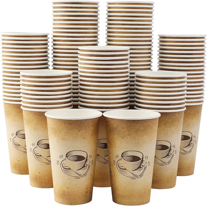 Clawsoff 180 Pack 16 oz Coffee Cups Disposable Hot Paper Cups | Disposable by BuyNow