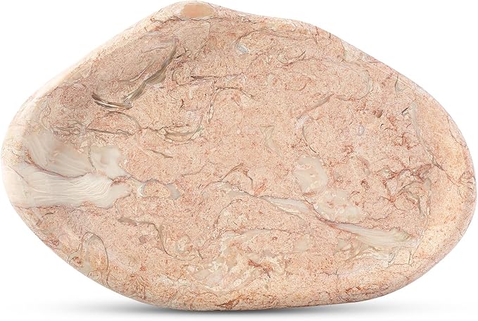 Luxurious Natural Pink Marble Vanity Tray, Cloud Shape Serving Stone Key Tray by Koville