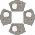 SHACOS Wedge Shaped Placemats Set of 4 Woven Vinyl Dining Table Place Mats by SHACOS
