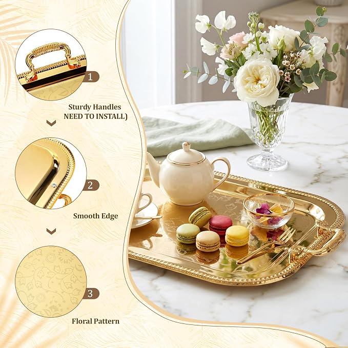 3 Pack Metal Serving Trays - Image 6