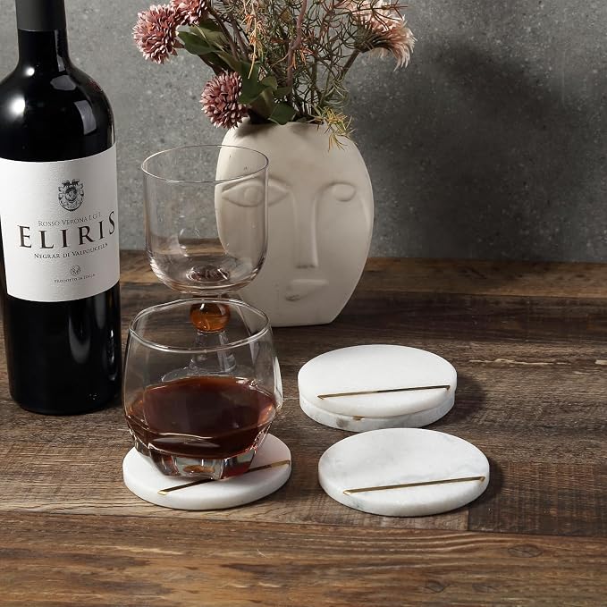 Marble Coaster Set of 4, Round Coasters, Heat Resistant, Gift Choice - Image 6