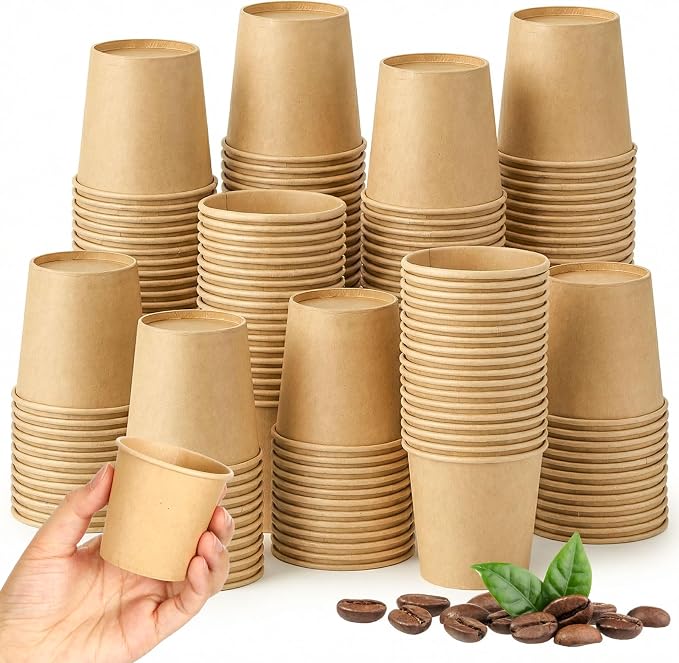 300 Pack 4oz Mini Coffee Cups Disposable Paper Cups Hot or Cold Beverage Cup by Unknown