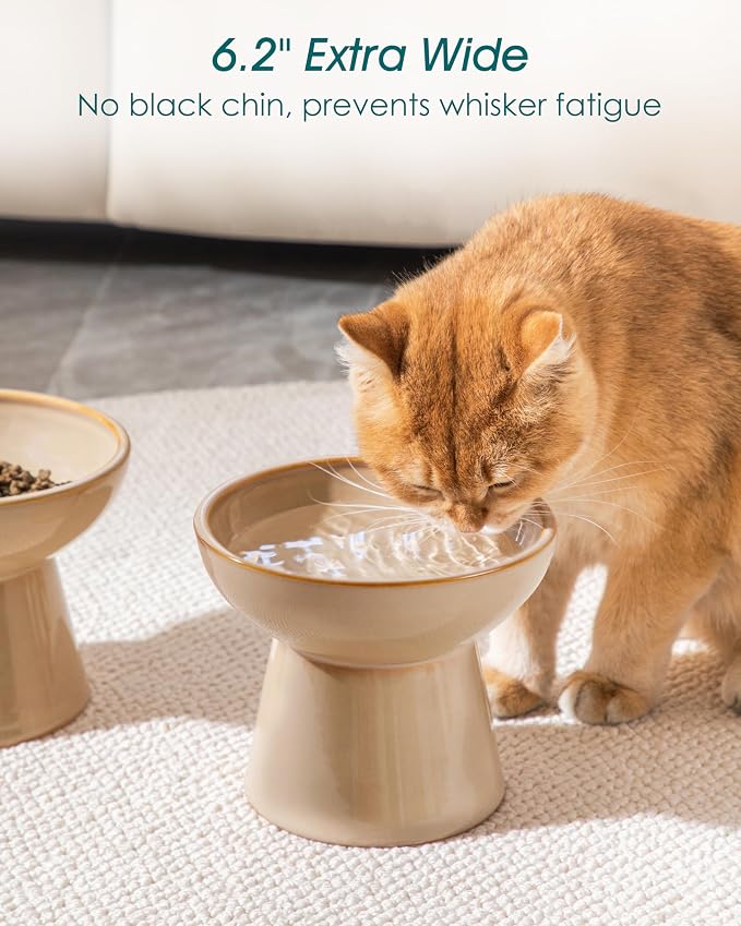 vancasso Ceramic Elevated Cat Bowls 2-Pack - Image 4