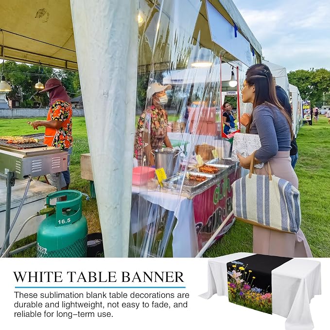 2 Pcs Black Sublimation Table Runners Blanks 36 x 72 Inch Polyester Table - Image 6