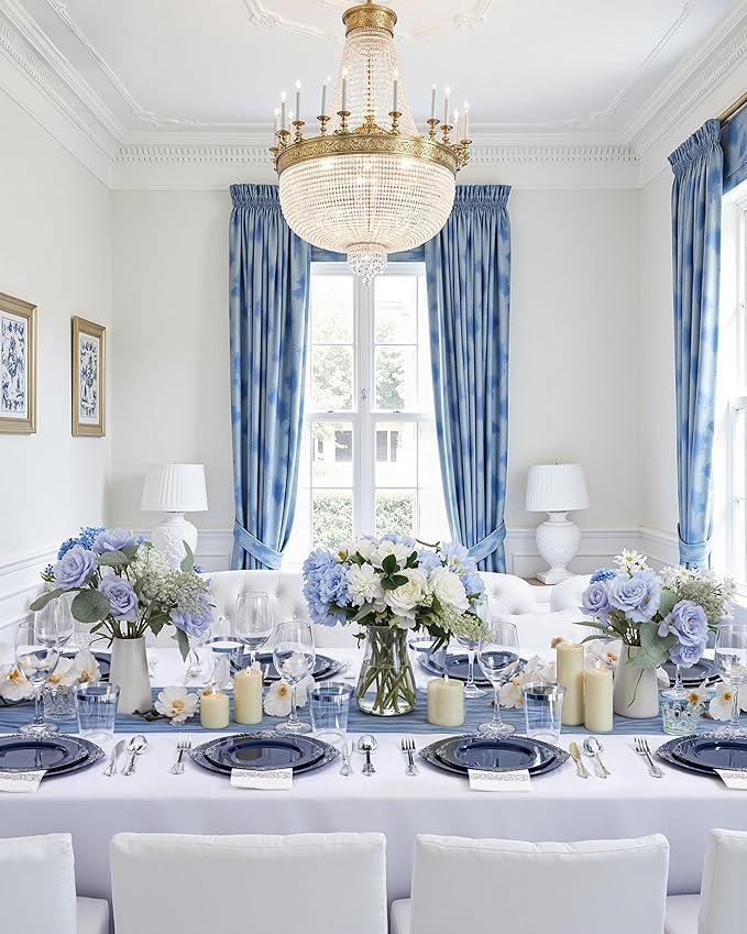 175pcs Blue and Silver Plastic Plates - Image 6