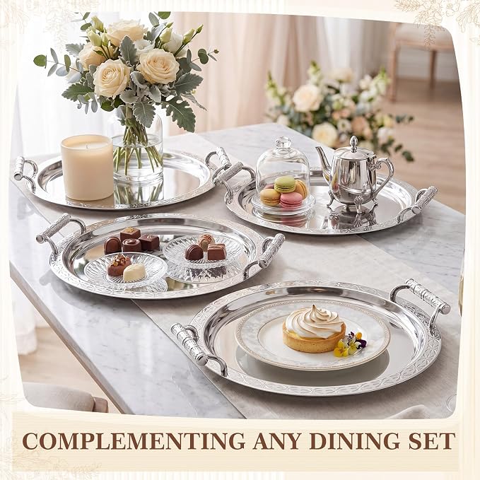 4 Pack Stainless Steel Serving Tray - Image 7