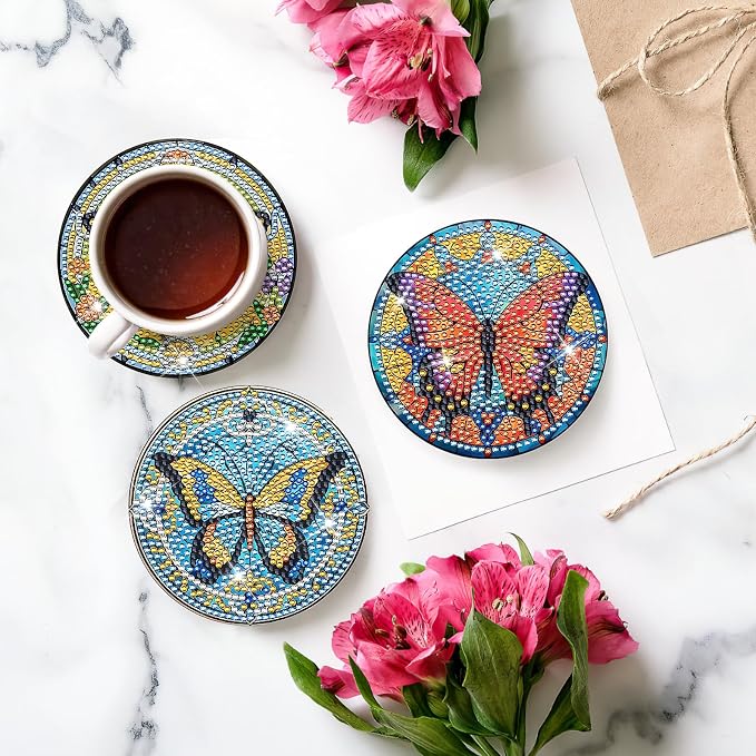 Butterfly Diamond Art Painting Coasters - Image 4