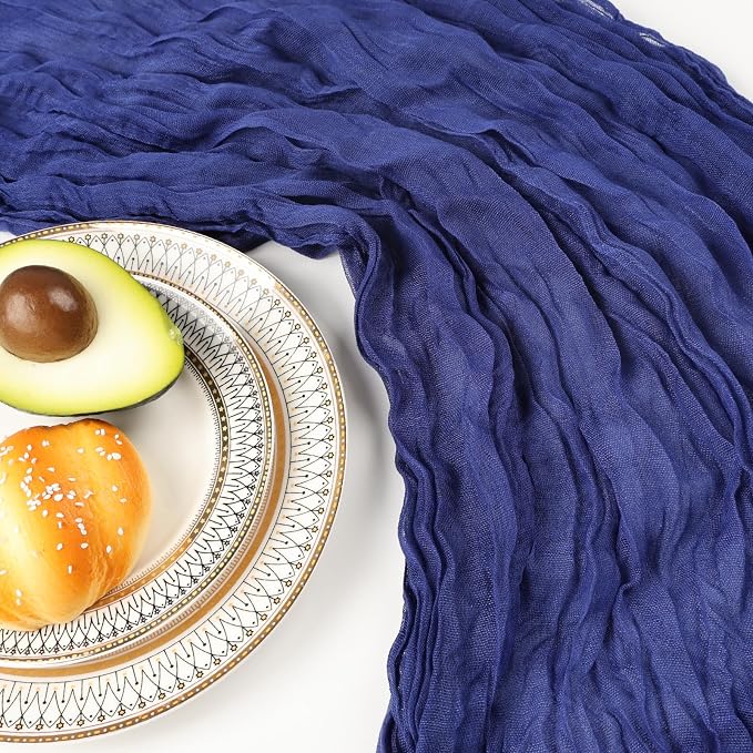 12 Pack 10Ft Royal Blue Cheesecloth Table Runner 23 x 120 Inch | Gauze Rustic - Image 5