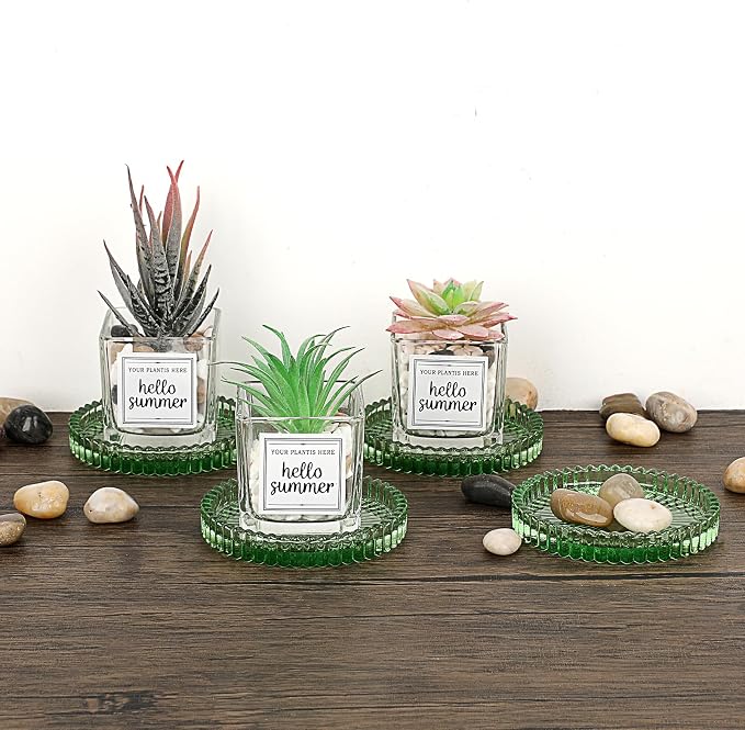 JUXYES Set of 5 Heat-Resistant Clear Glass Coaster - Image 6