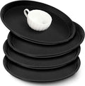 Zopeal 4 Pieces 11" Black Round Restaurant Serving Tray, Plastic Non Slip by Zopeal
