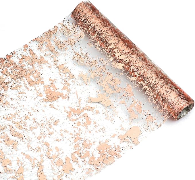 Snowkingdom 2 Pieces Rose Gold Table Runner 11"x108" Glitter Sequin Metallic by Snowkingdom