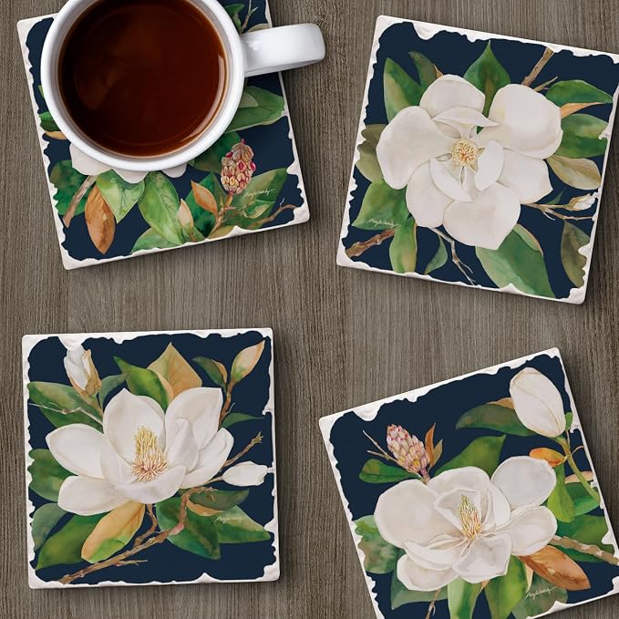 Thirstystone Magnolia Motifs 4 Pack Assorted Tumbled Tile Stone Coasters | 4" - Image 6