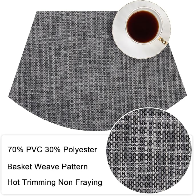 SHACOS Wedge Placemats Set of 4 Woven Vinyl Placemats - Image 2