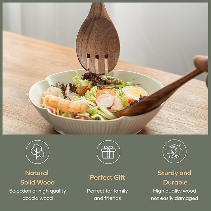 Muso Wood Acacia Salad Servers - Image 6