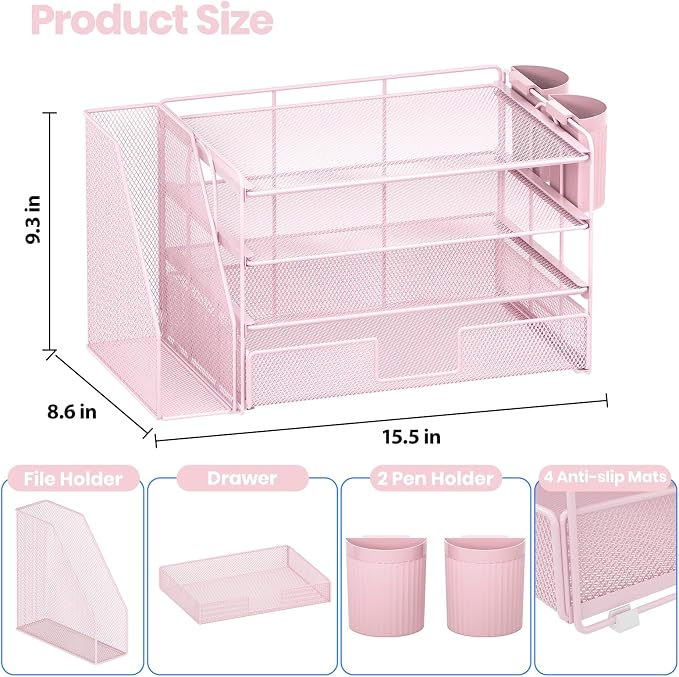 Desk Organizer, 4-Tier Desktop File Organizer - Image 6