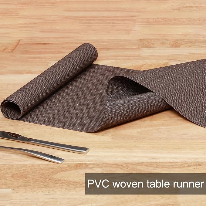 Table Runner 72 Inches Long, Vinyl Woven Heatproof Table Runners | Washable - Image 2