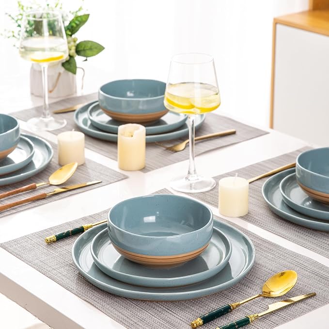 AmorArc Dinnerware Sets for 8, 24 Pieces Ceramic Plates and Bowls Set | Scratch - Image 7