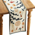 bilin gaier Designer French Linen Extra Long Table Runner, Floral Pattern by bilingaier